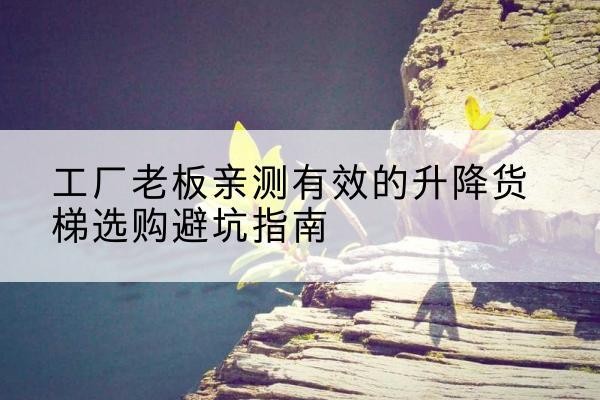 罗江升降货梯怎么选-工厂老板亲测有效的升降货梯选购避坑指南