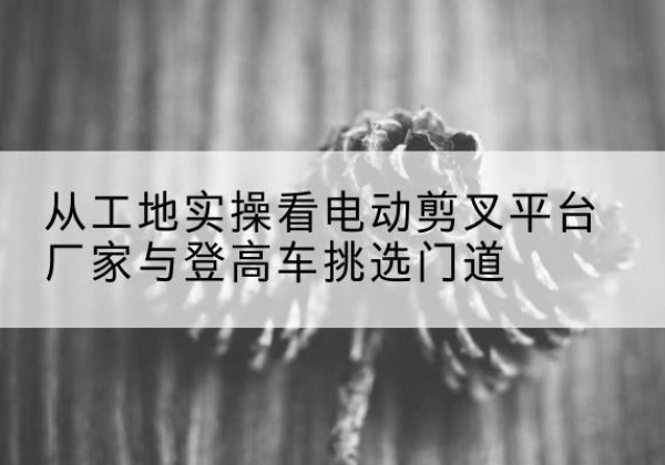 罗江电动剪叉升降平台厂家-从工地实操看电动剪叉平台厂家与登高车挑选门道